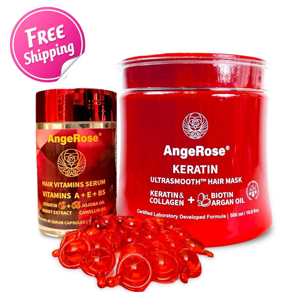 [AngeRose Deep Hair Care Kit] Hair Mask + Hair Vitamin Serum Capsules