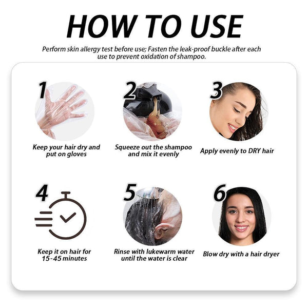 [AngeRose Color & Care Kit] 3-in-1 Hair Color Dye+ Shampoo+ Conditioner & Hair Mask