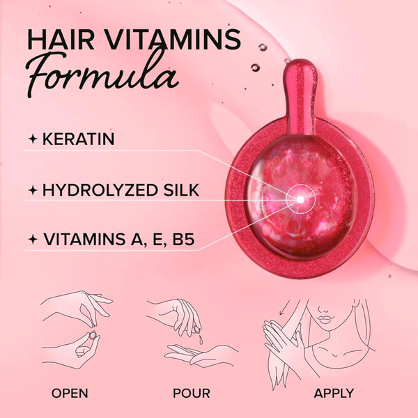 AngeRose Keratin Hair Vitamin Serum Capsules Honey Extract, Jojoba & Argan Oil For super soft & smooth hair