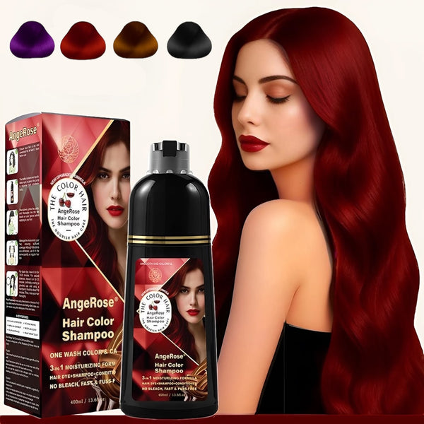 AngeRose Hair Color Shampoo, Hair Dye Shampoo, Instant Grey Hair Coverage, Wine Red, Chestnut Brown, Purple, Perfect Gifts for Women & Men