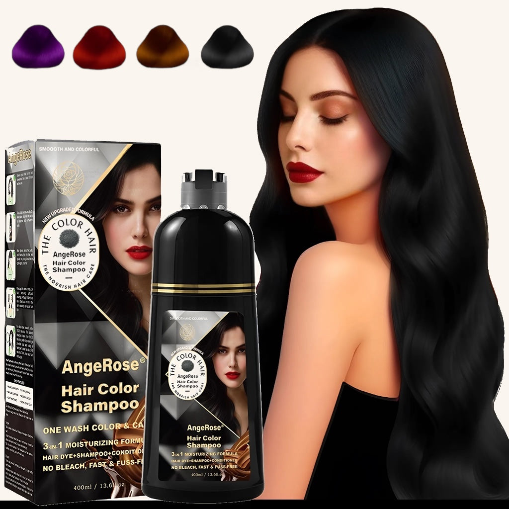 AngeRose Hair Color Shampoo, Hair Dye Shampoo, Instant Grey Hair Coverage, Wine Red, Chestnut Brown, Purple, Perfect Gifts for Women & Men