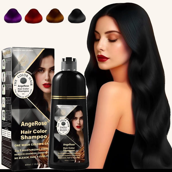 AngeRose Hair Color Shampoo, Hair Dye Shampoo, Instant Grey Hair Coverage, Wine Red, Chestnut Brown, Purple, Perfect Gifts for Women & Men