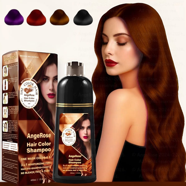 AngeRose Hair Color Shampoo, Hair Dye Shampoo, Instant Grey Hair Coverage, Wine Red, Chestnut Brown, Purple, Perfect Gifts for Women & Men